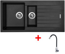 Sinks PERFECTO 1000.1 Pureblack + Elasta nerez/černá 